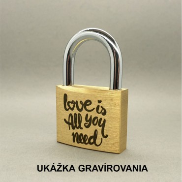 Zlatý zámok lásky s gravírovaním